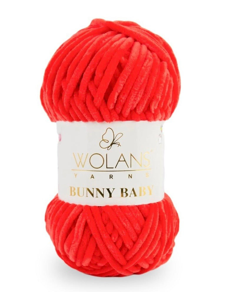 Wolans Bunny Baby 1 x 100g 100% Polyester Chenille yarn - 98 colours available