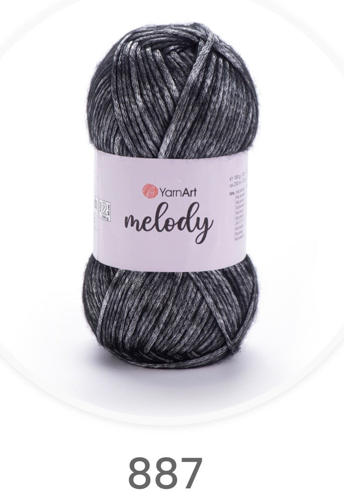 YarnArt Melody-  MELODY, SATIN, METALLIC, SHINY, ARAN 1 x 100G,