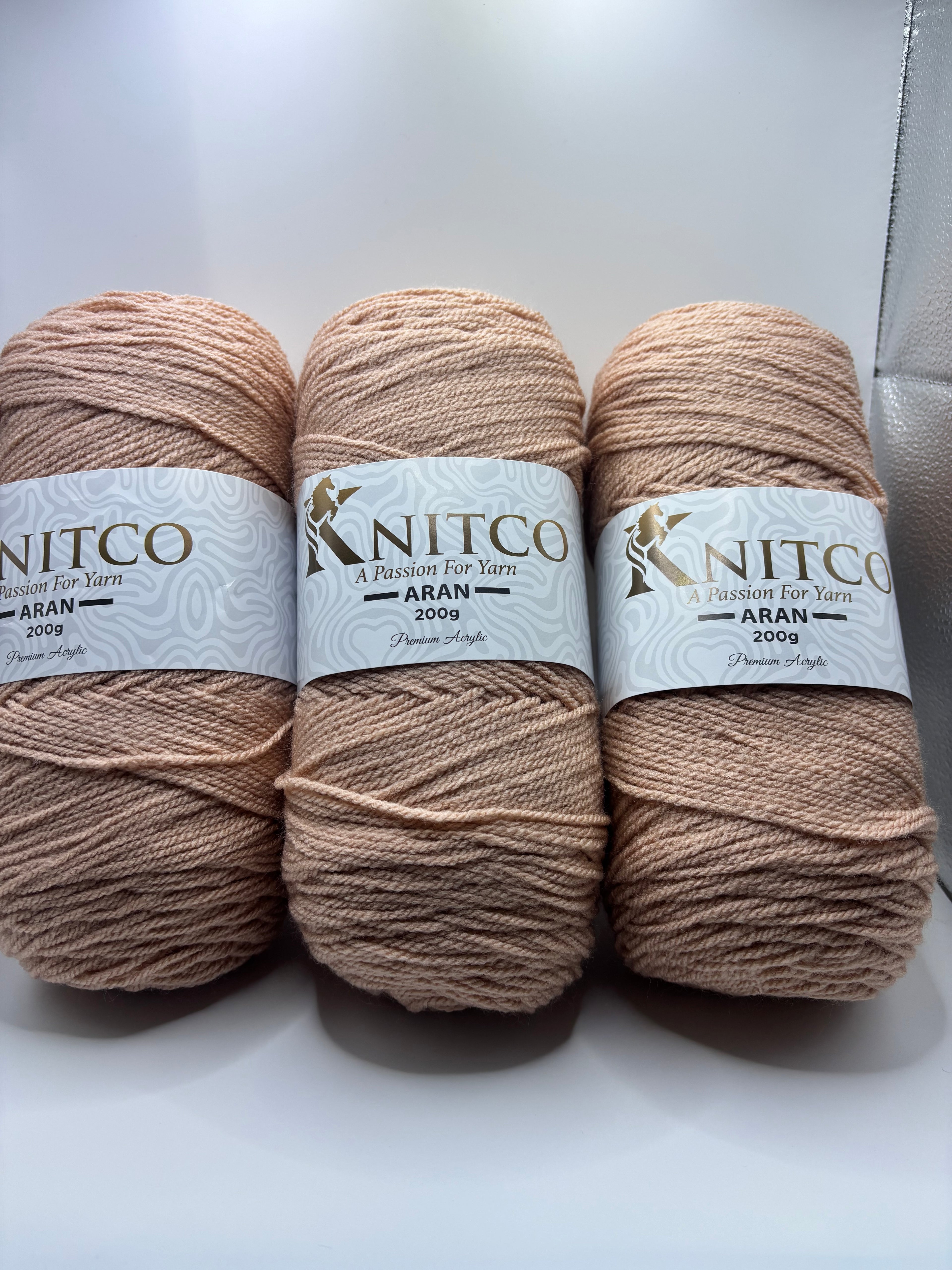 Knitco Premium Aran Yarn - 200g 420mt 100% Acrylic Yarn - Available in 58 Shades