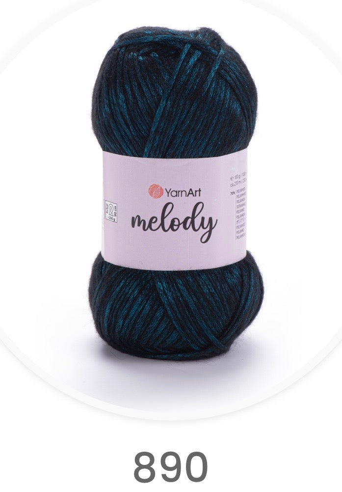 YarnArt Melody-  MELODY, SATIN, METALLIC, SHINY, ARAN 1 x 100G,