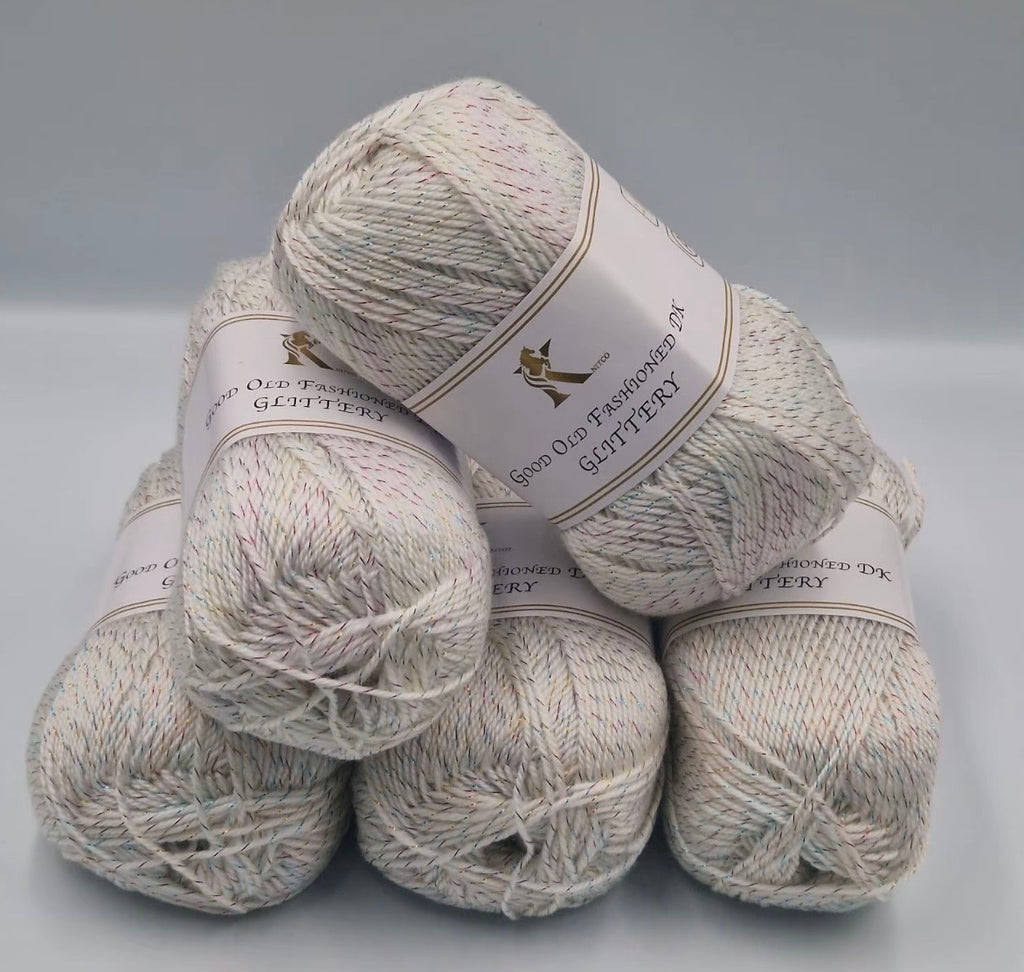 Knitco Good Old Fashioned Glittery DK 5 x 100g - 270m Crochet / Knitting Yarn 95% Acrylic 5% Silk