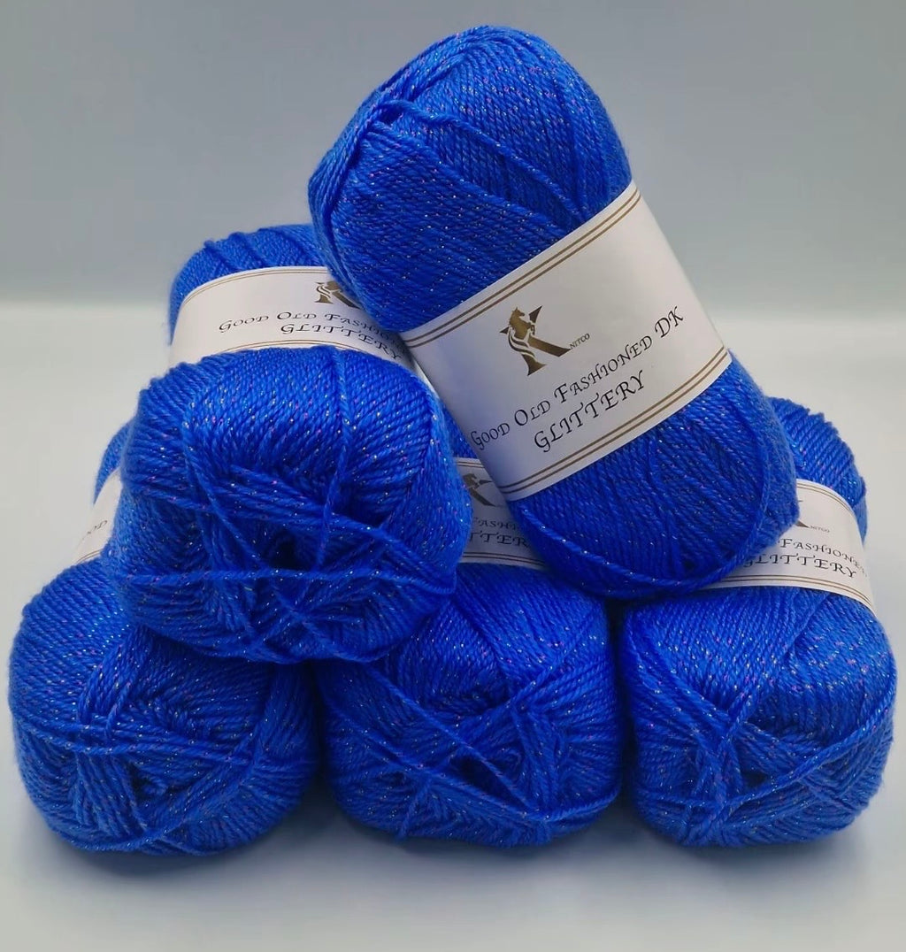 Knitco Good Old Fashioned Glittery DK 5 x 100g - 270m Crochet / Knitting Yarn 95% Acrylic 5% Silk