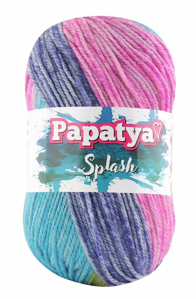 Papatya Splash 5 x 100g 100% Acrylic 185m Chunky yarn