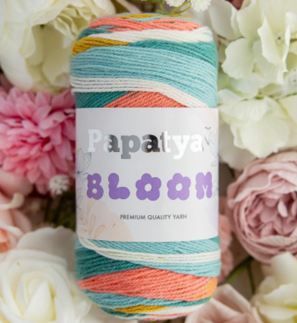 Papatya Bloom 5 x 100g 70% Acrylic & 30% Cotton Premium Quality Yarn for Crafting and Knitting Projects