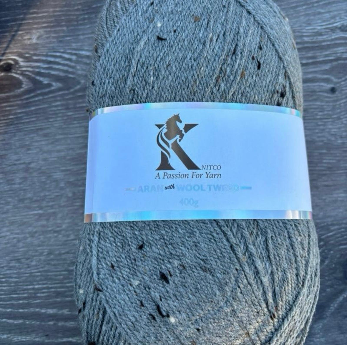 Knitco Aran acrylic & Wool Tweed - 400g Balls with 840mt of Yarn in Various Colors for Knitting Projects