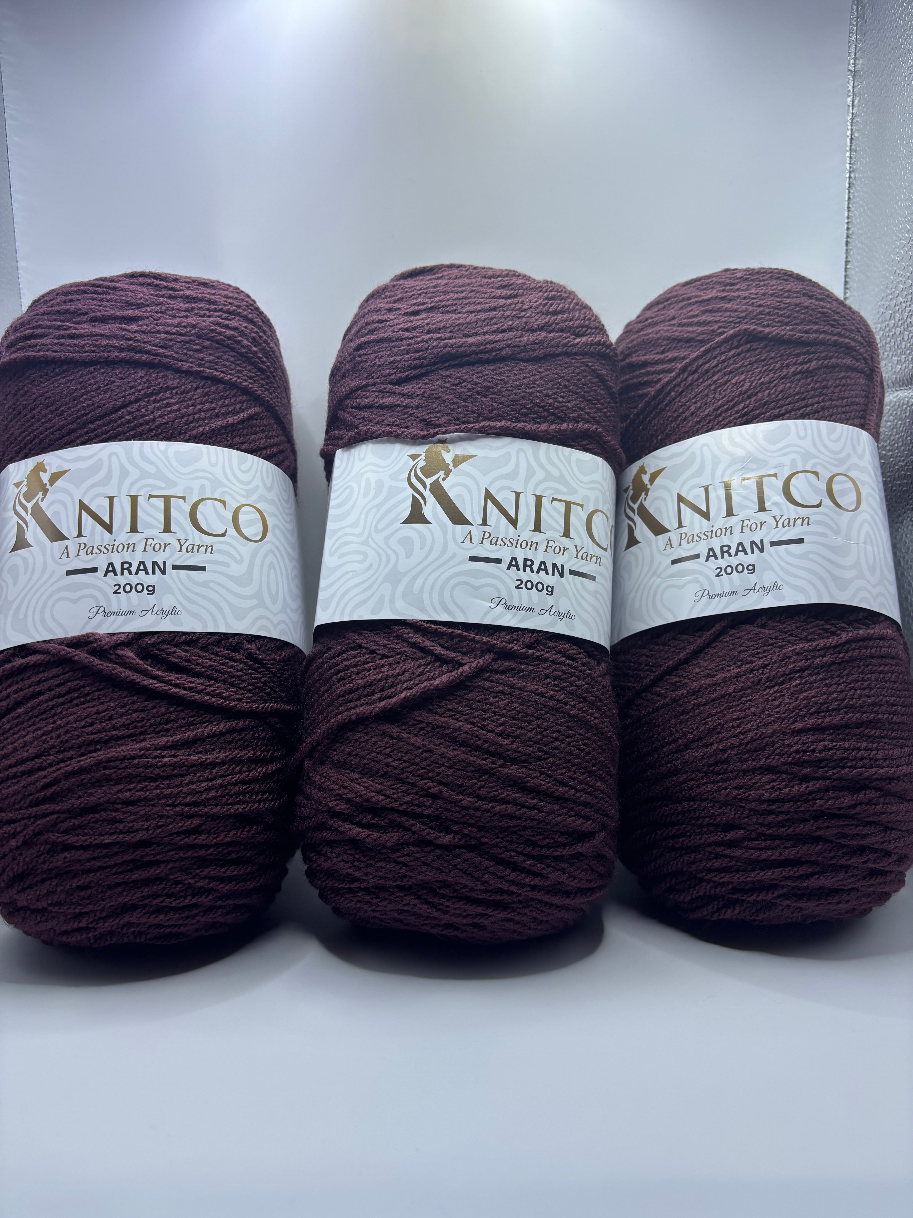 Knitco Premium Aran Yarn - 200g 420mt 100% Acrylic Yarn - Available in 58 Shades