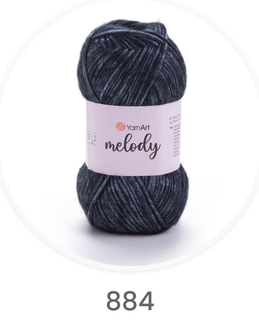 YarnArt Melody-  MELODY, SATIN, METALLIC, SHINY, ARAN 1 x 100G,
