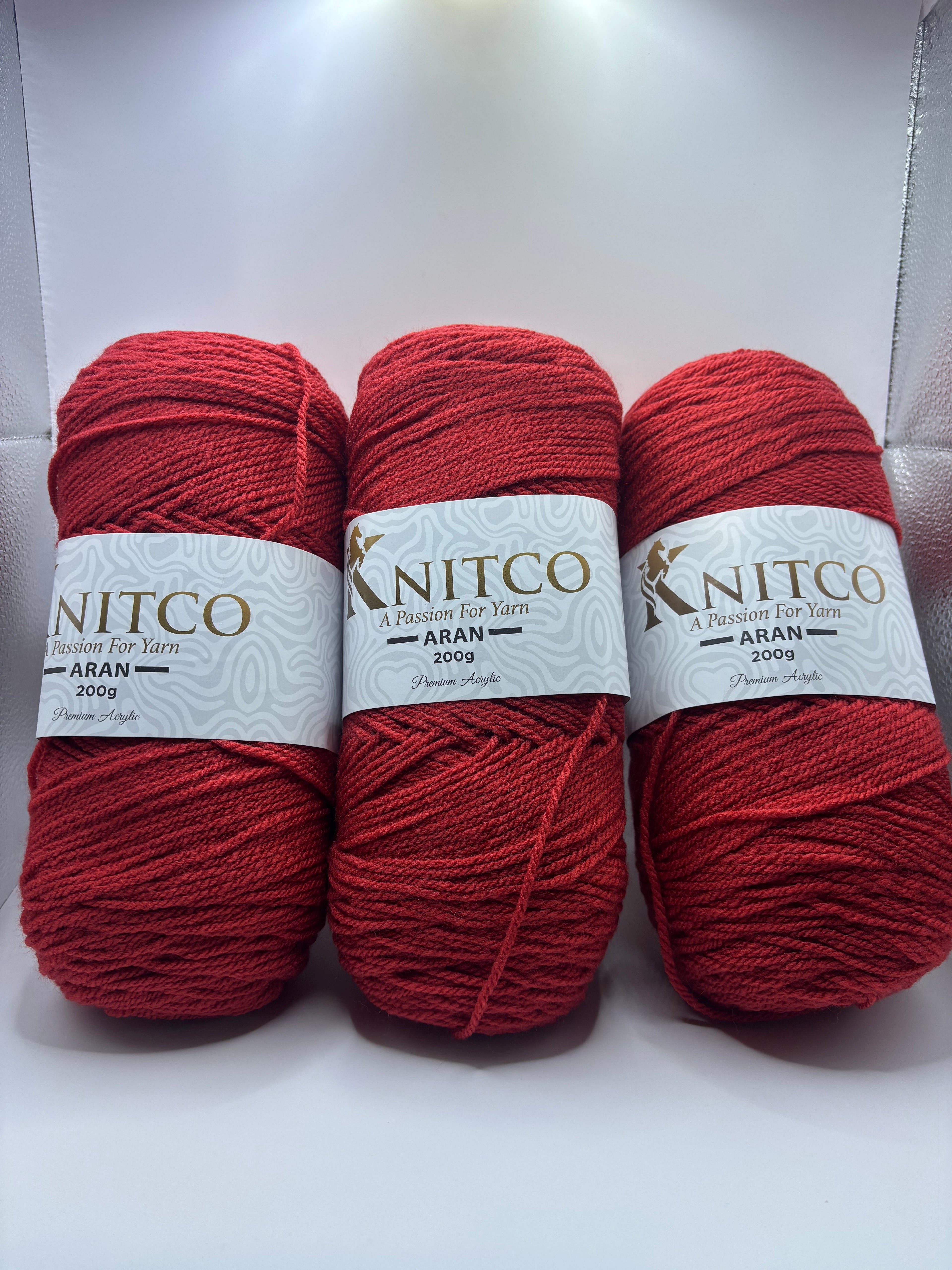 Knitco Premium Aran Yarn - 200g 420mt 100% Acrylic Yarn - Available in 58 Shades