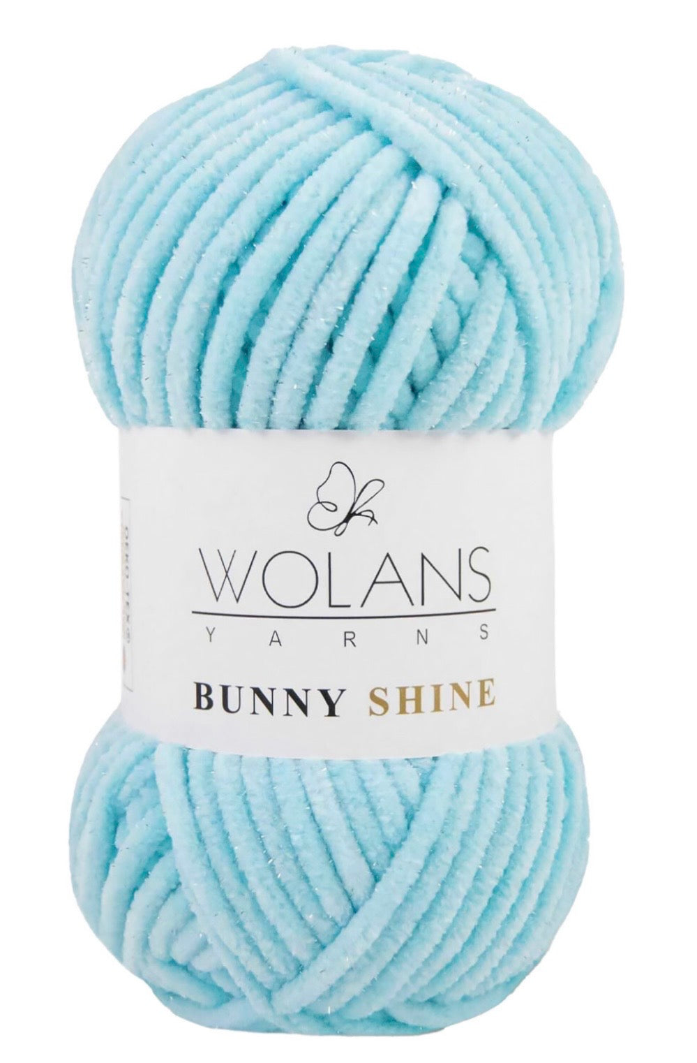 Wolans Bunny Shine 1 x 100g soft 100% Polyester Chenille yarn with Silver Glitter