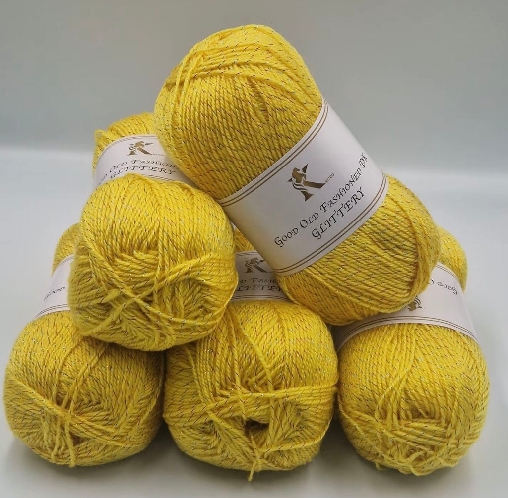 Knitco Good Old Fashioned Glittery DK 5 x 100g - 270m Crochet / Knitting Yarn 95% Acrylic 5% Silk
