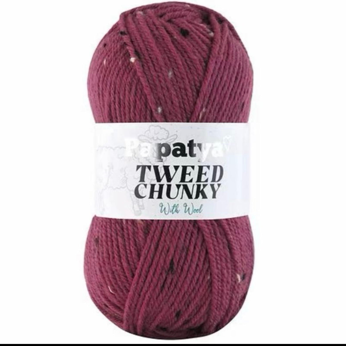 Papatya Tweed Chunky with wool  5 x 100g Balls Super Soft Yarn Perfect for Wearables Blankets and More in Assorted Colors