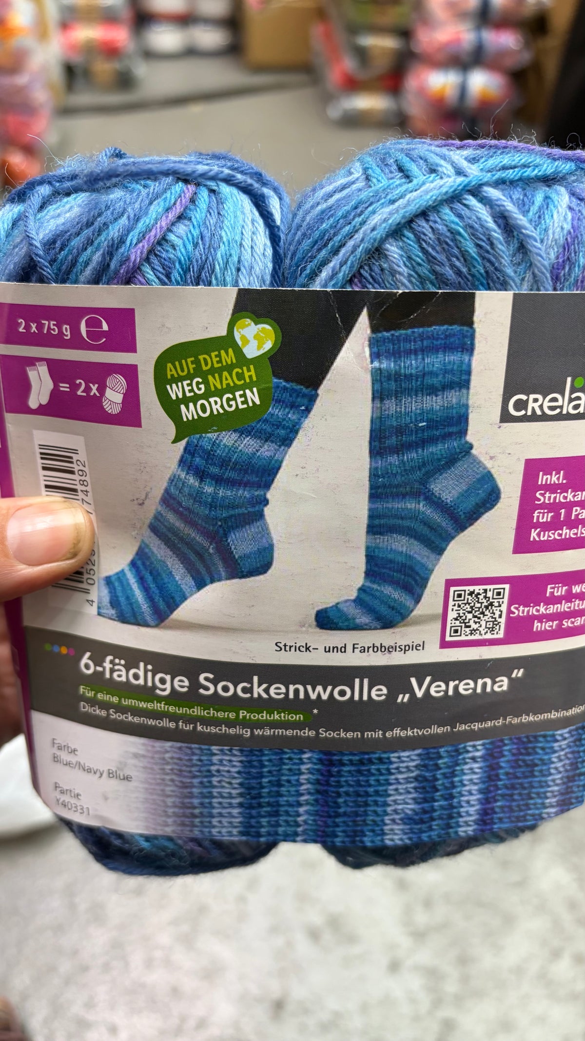 CLEARANCE - Sock Yarn 2 x 75g - 200m per ball - contains Wool