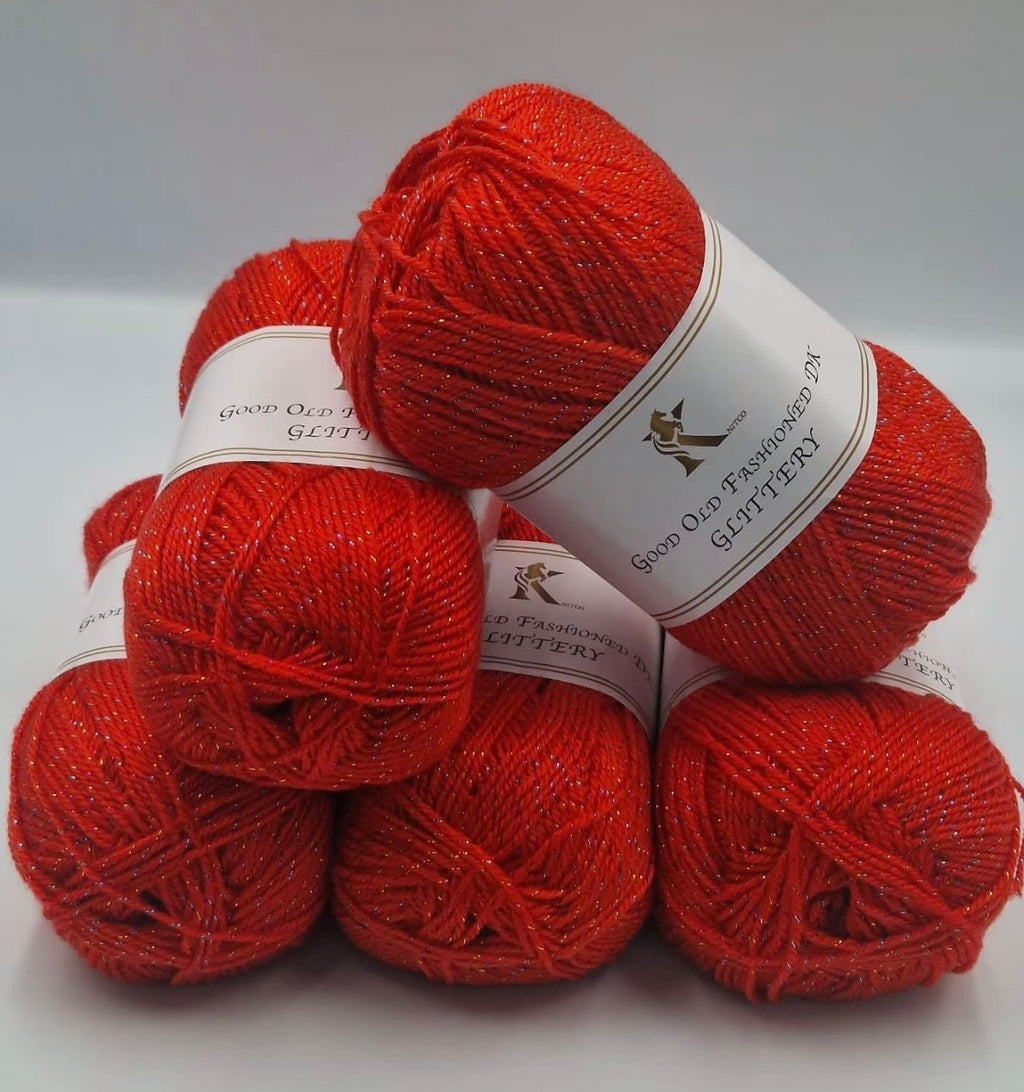 Knitco Good Old Fashioned Glittery DK 5 x 100g - 270m Crochet / Knitting Yarn 95% Acrylic 5% Silk