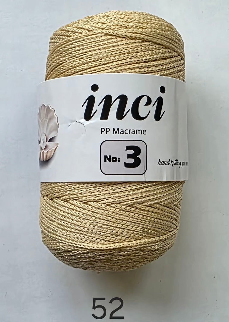 INCI PP Macrame Cord No.3 Size - 1 x 100g Rolls