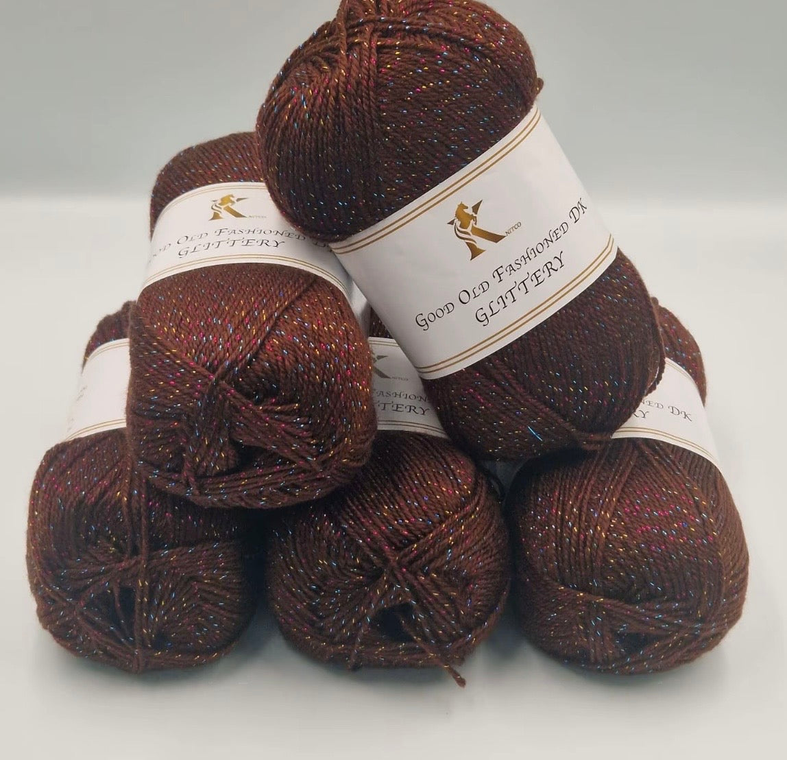 Knitco Good Old Fashioned Glittery DK 5 x 100g - 270m Crochet / Knitting Yarn 95% Acrylic 5% Silk