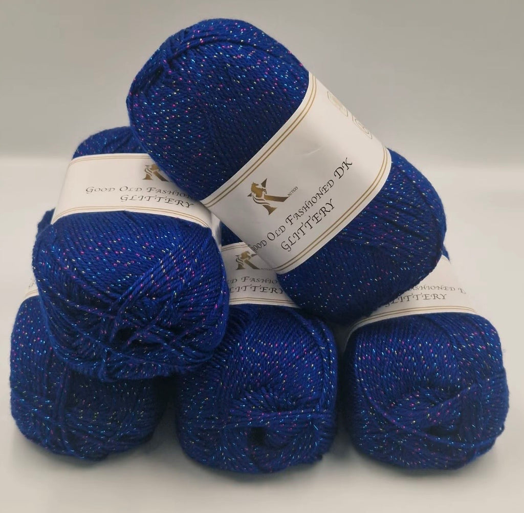 Knitco Good Old Fashioned Glittery DK 5 x 100g - 270m Crochet / Knitting Yarn 95% Acrylic 5% Silk