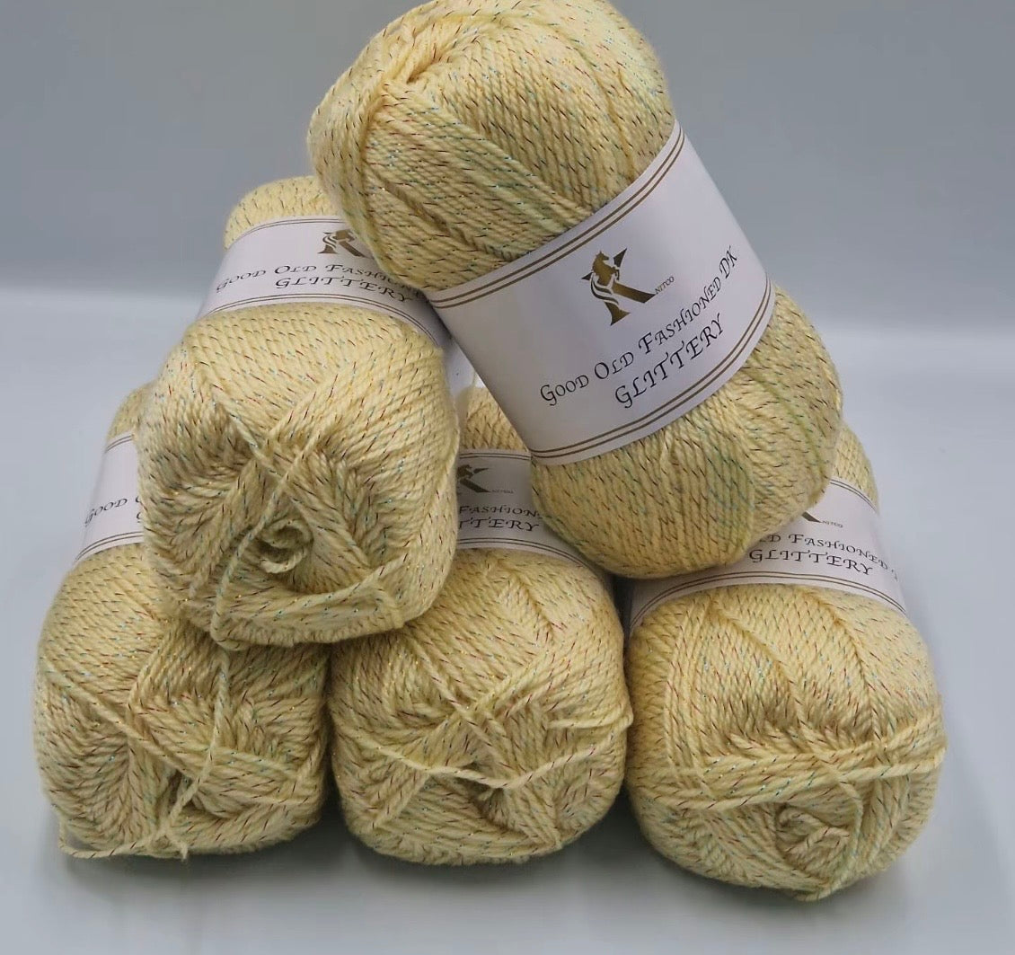 Knitco Good Old Fashioned Glittery DK 5 x 100g - 270m Crochet / Knitting Yarn 95% Acrylic 5% Silk