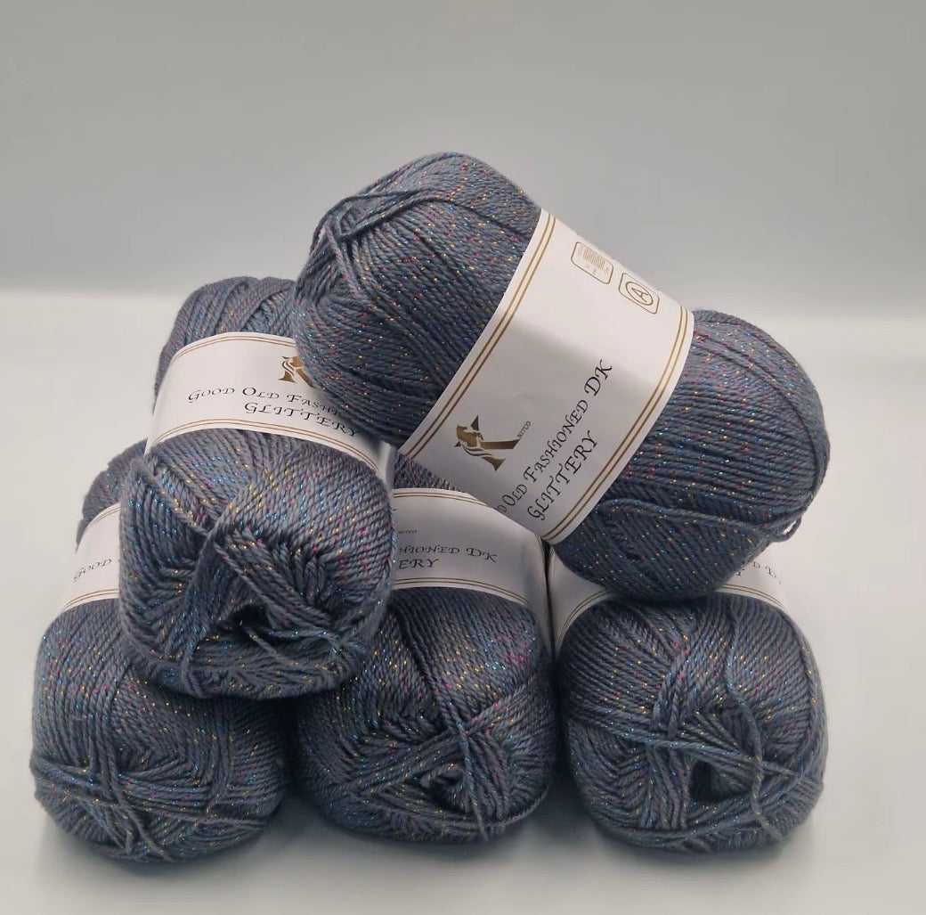 Knitco Good Old Fashioned Glittery DK 5 x 100g - 270m Crochet / Knitting Yarn 95% Acrylic 5% Silk