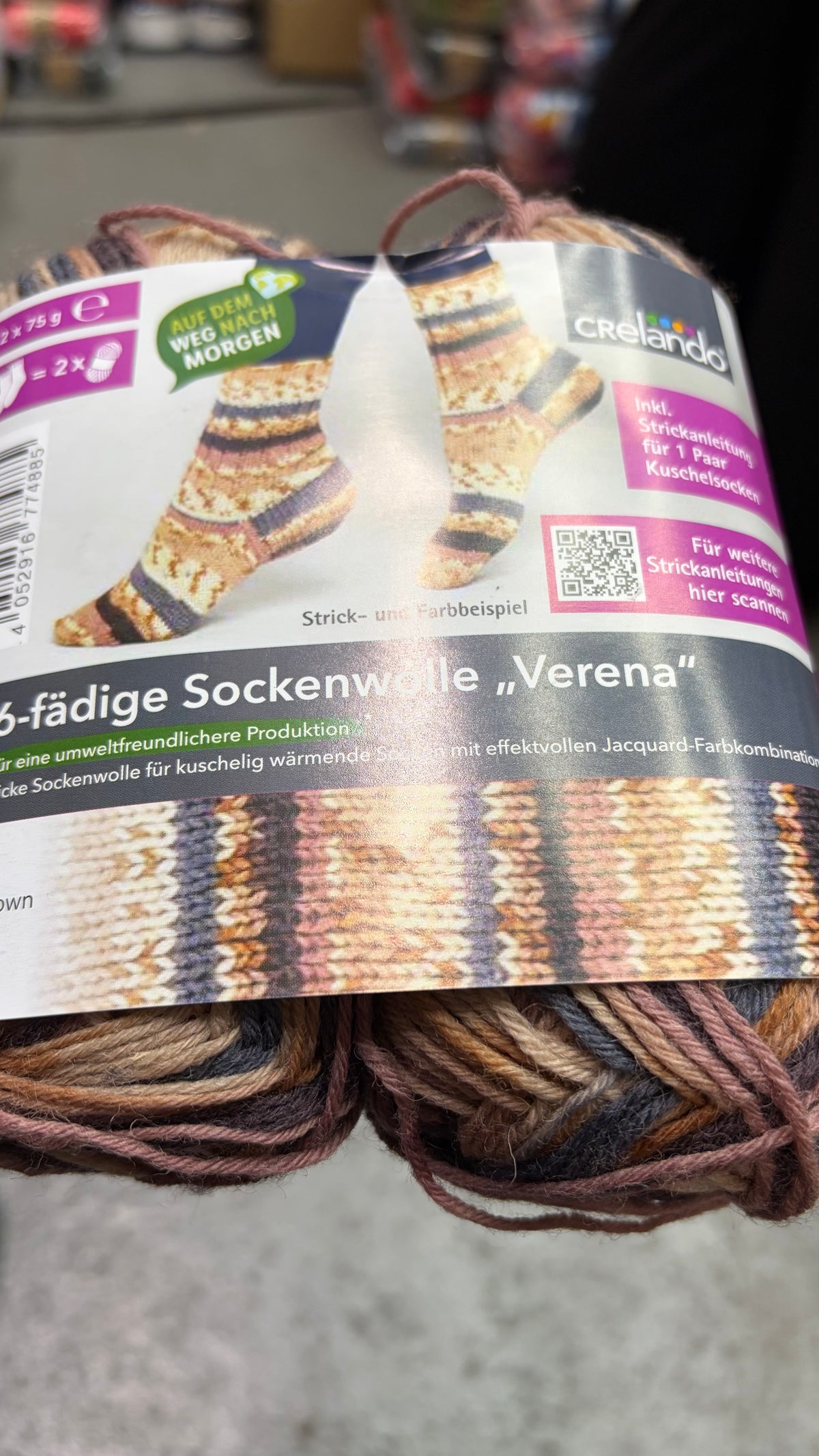CLEARANCE - 2 x 75g Sock Yarn 200m per ball - contains wool
