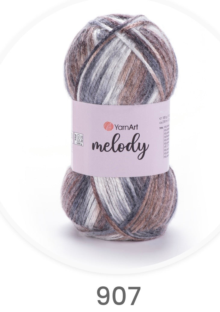 YarnArt Melody-  MELODY, SATIN, METALLIC, SHINY, ARAN 1 x 100G,