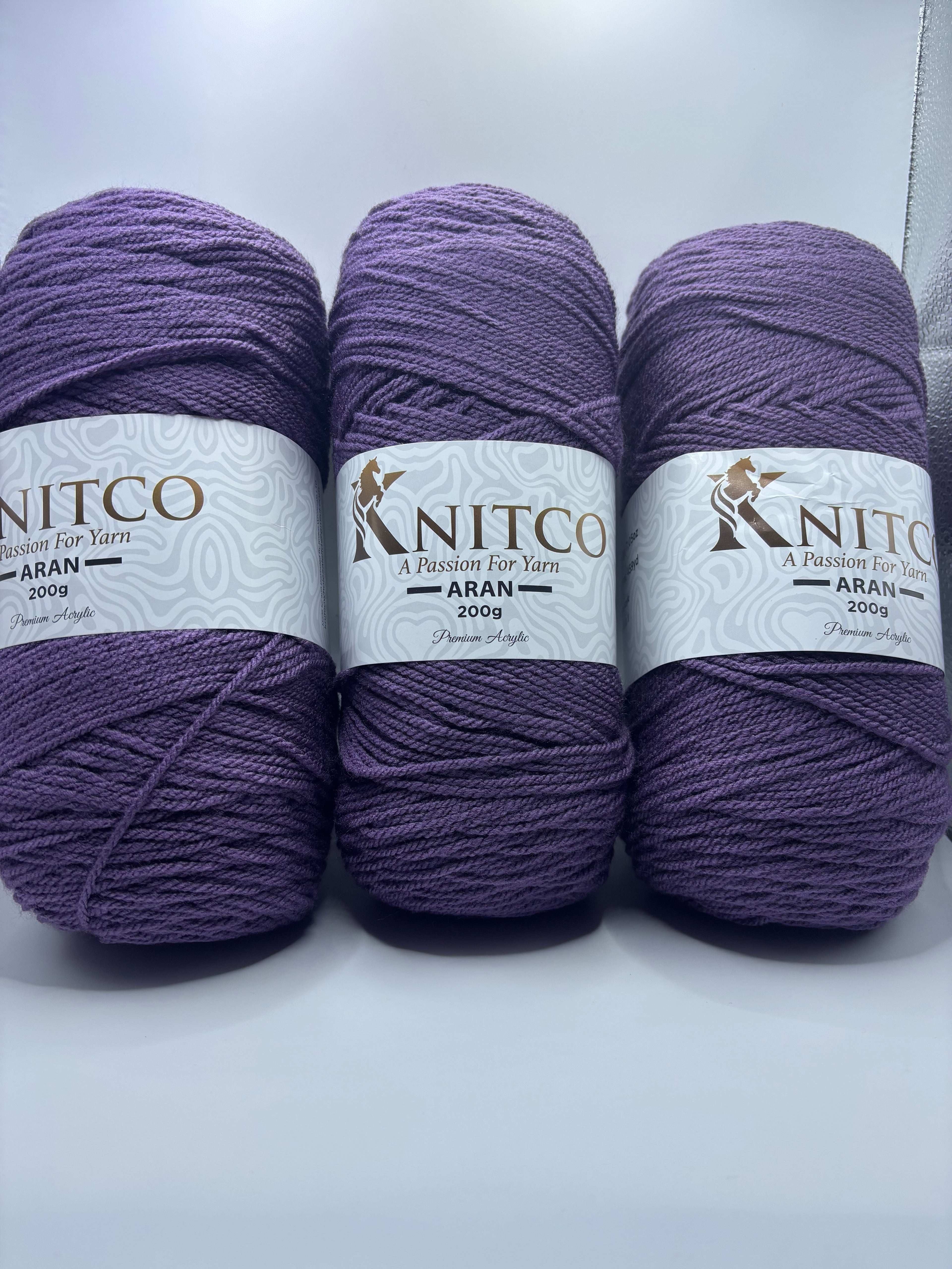 Knitco Premium Aran Yarn - 200g 420mt 100% Acrylic Yarn - Available in 58 Shades