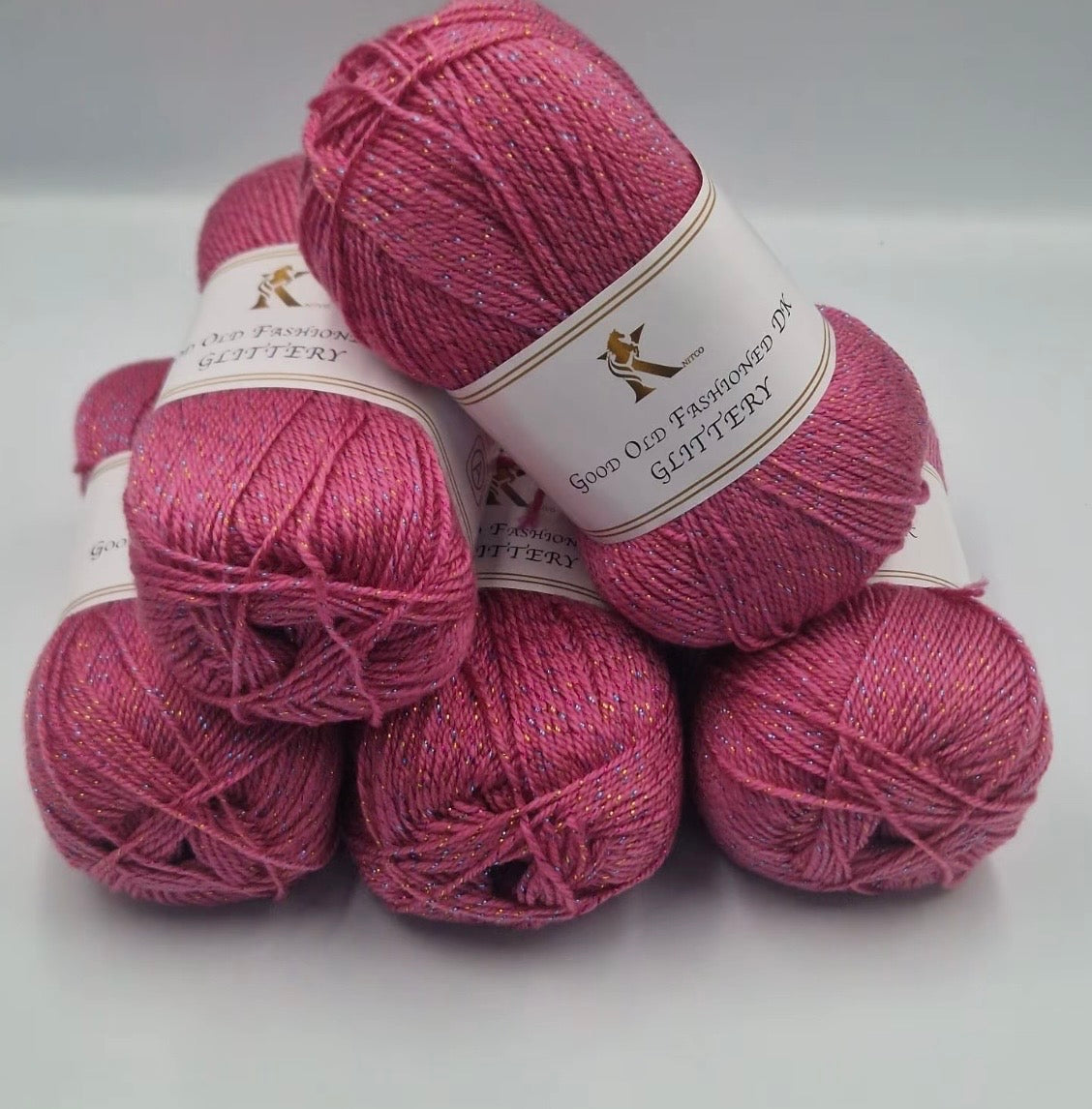 Knitco Good Old Fashioned Glittery DK 5 x 100g - 270m Crochet / Knitting Yarn 95% Acrylic 5% Silk