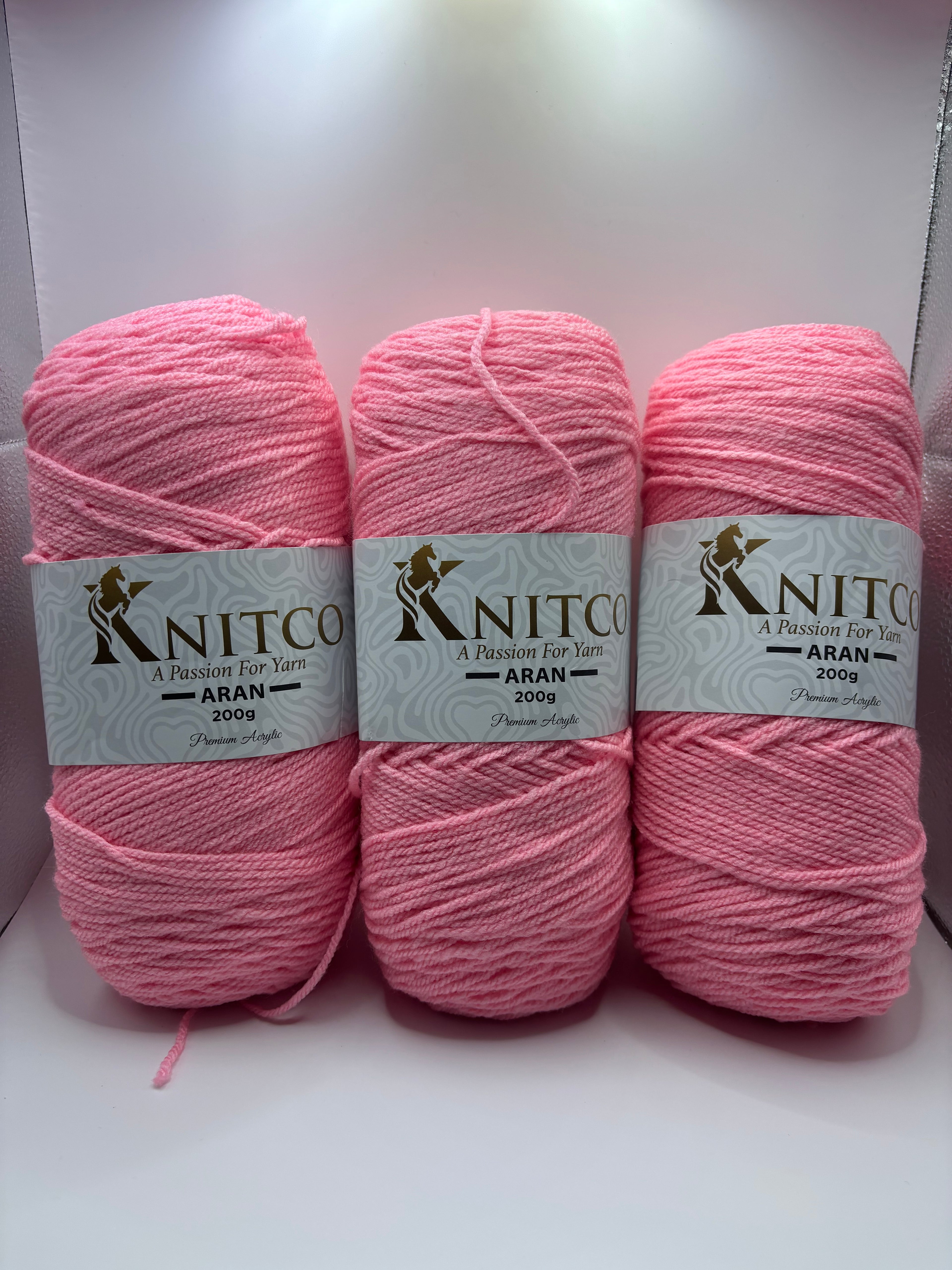 Knitco Premium Aran Yarn - 200g 420mt 100% Acrylic Yarn - Available in 58 Shades