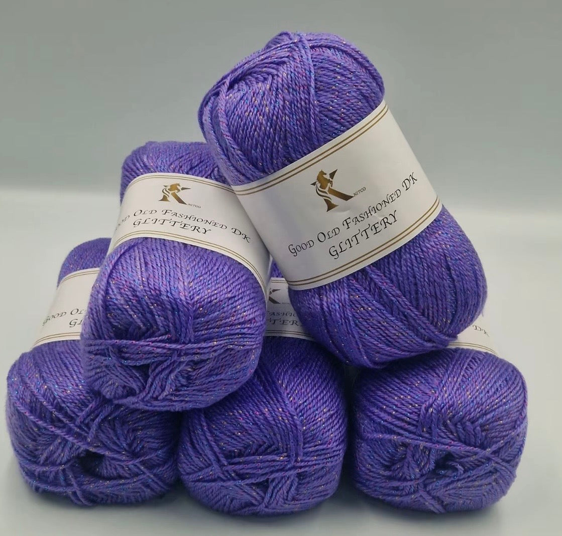 Knitco Good Old Fashioned Glittery DK 5 x 100g - 270m Crochet / Knitting Yarn 95% Acrylic 5% Silk