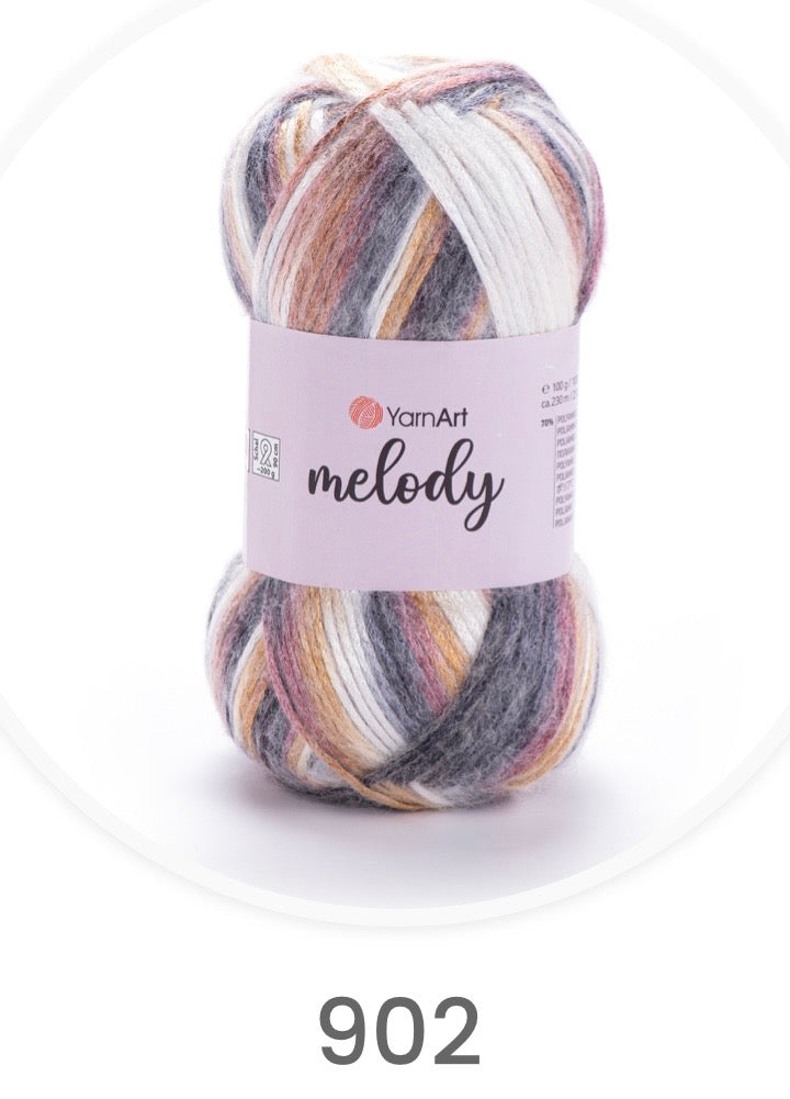YarnArt Melody-  MELODY, SATIN, METALLIC, SHINY, ARAN 1 x 100G,
