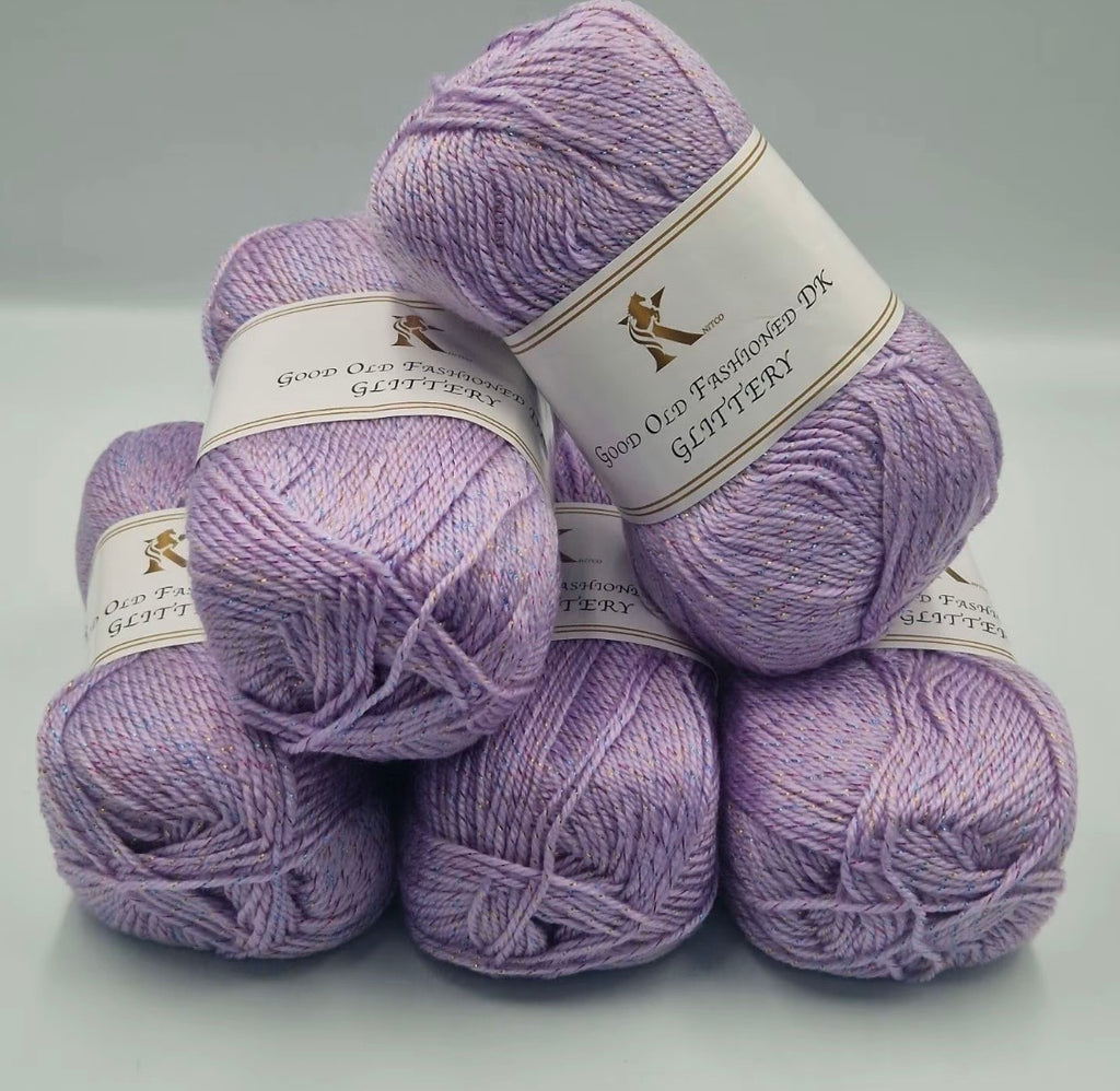 Knitco Good Old Fashioned Glittery DK 5 x 100g - 270m Crochet / Knitting Yarn 95% Acrylic 5% Silk