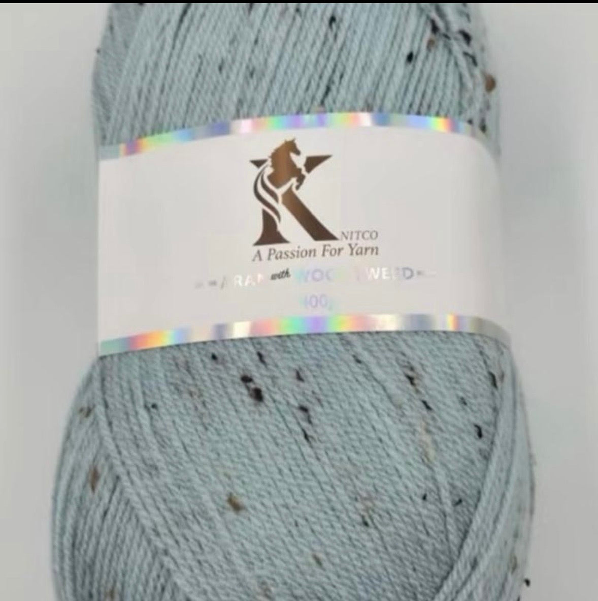 Knitco Aran acrylic & Wool Tweed - 400g Balls with 840mt of Yarn in Various Colors for Knitting Projects