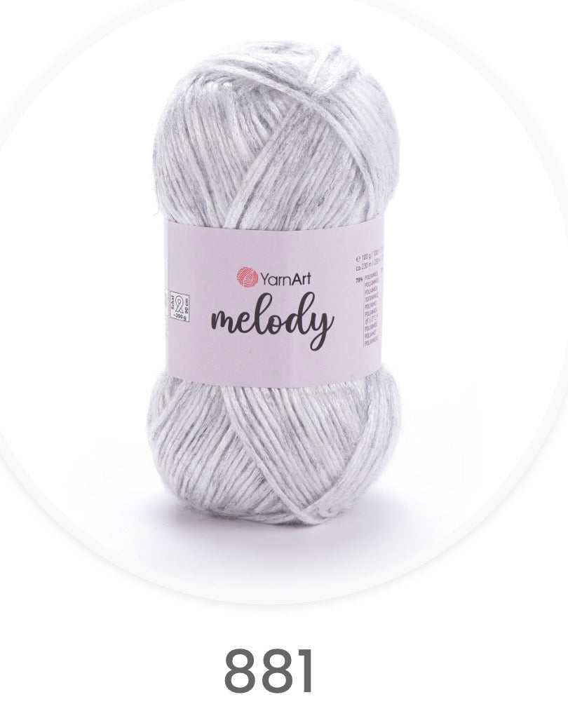 YarnArt Melody-  MELODY, SATIN, METALLIC, SHINY, ARAN 1 x 100G,