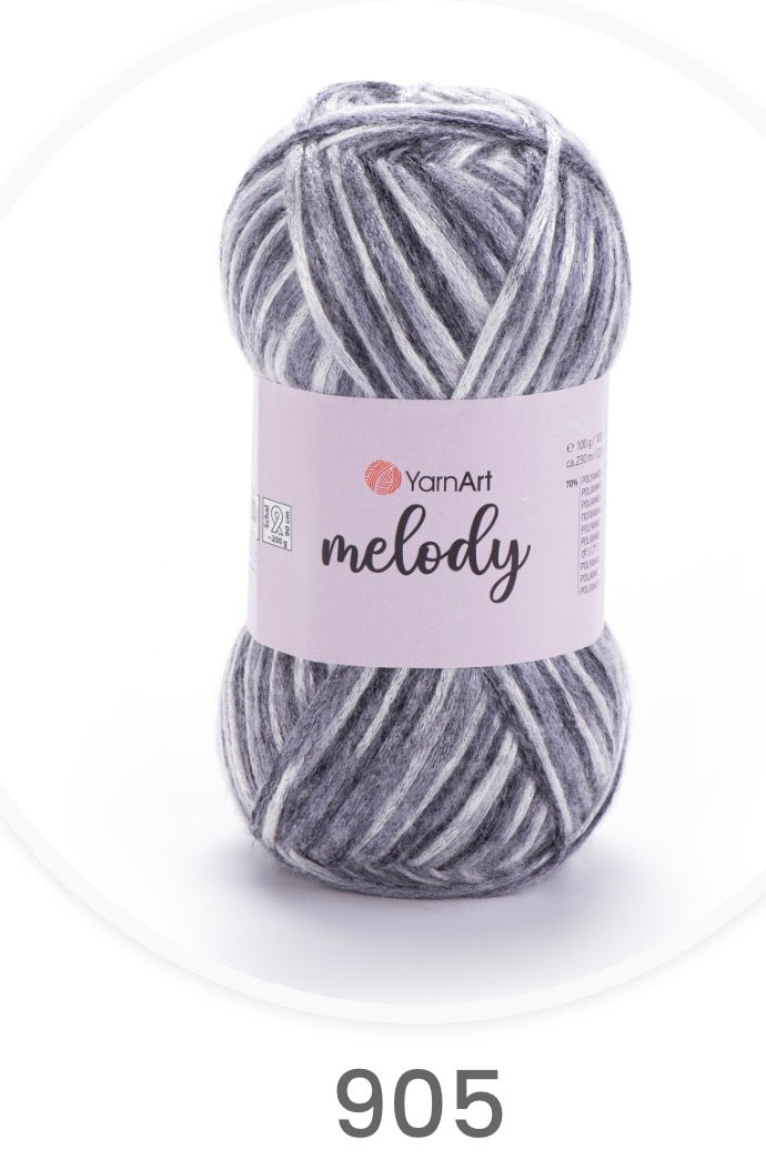 YarnArt Melody-  MELODY, SATIN, METALLIC, SHINY, ARAN 1 x 100G,
