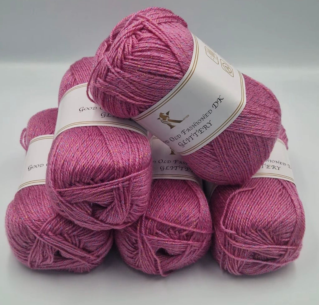 Knitco Good Old Fashioned Glittery DK 5 x 100g - 270m Crochet / Knitting Yarn 95% Acrylic 5% Silk