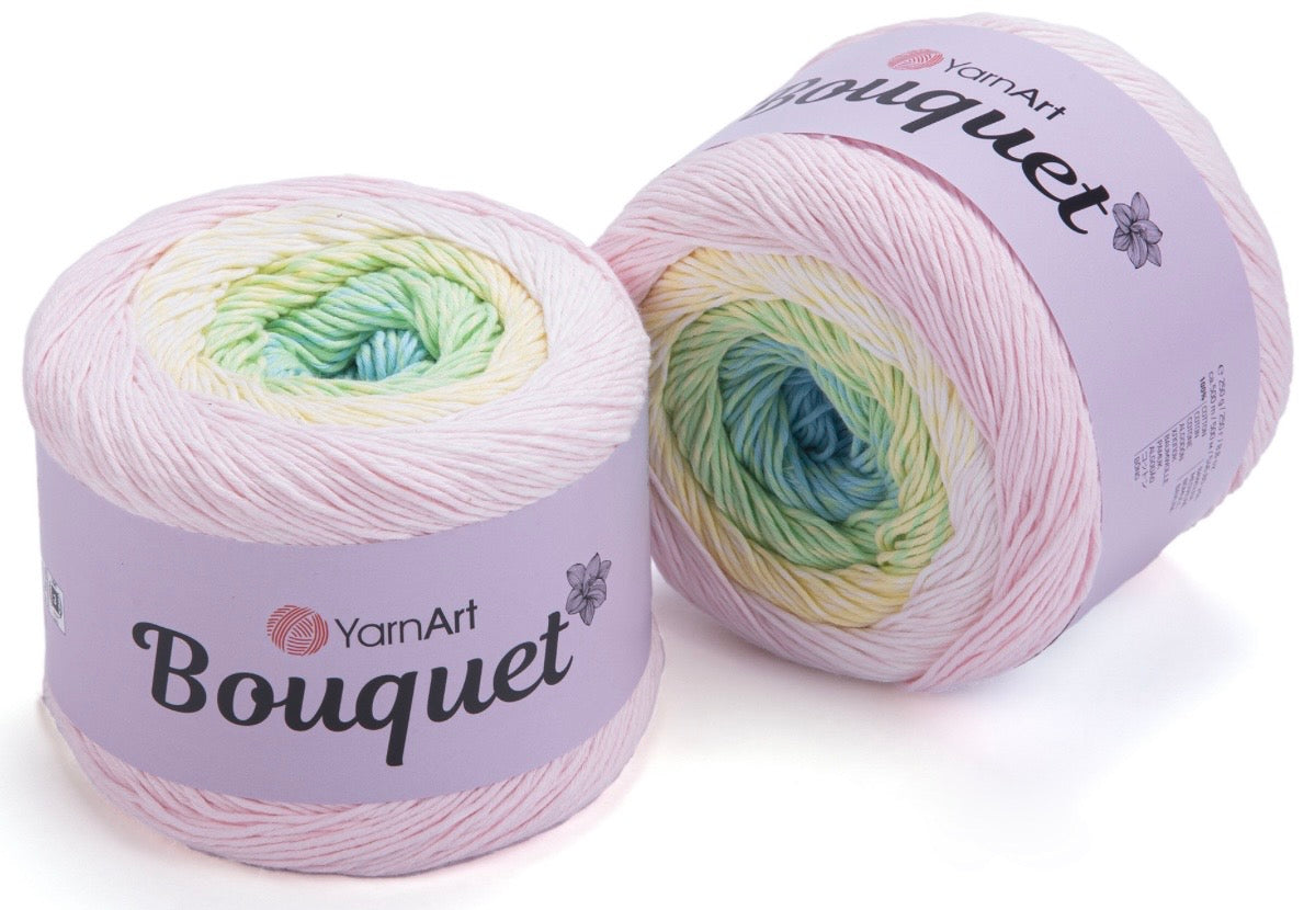 YarnArt Bouquet 100% Cotton DK  Cake 2 x 250g Cakes 500m