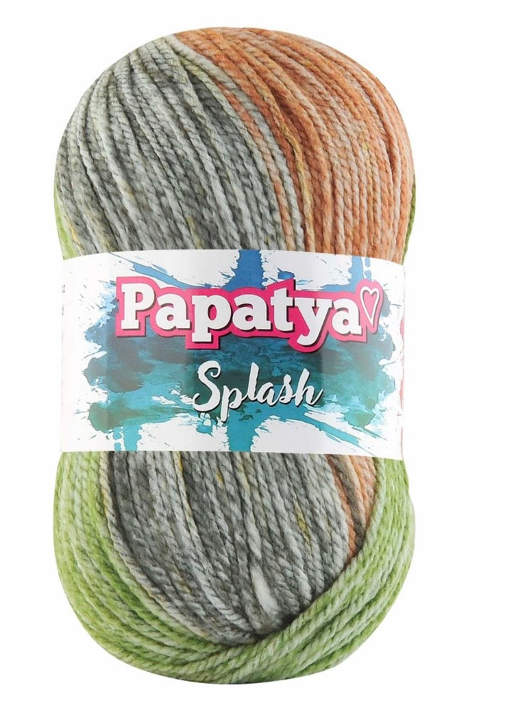 Papatya Splash 5 x 100g 100% Acrylic 185m Chunky yarn