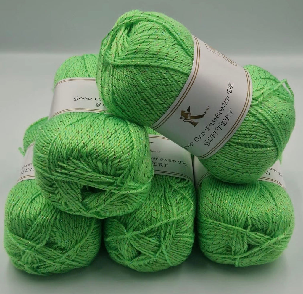 Knitco Good Old Fashioned Glittery DK 5 x 100g - 270m Crochet / Knitting Yarn 95% Acrylic 5% Silk