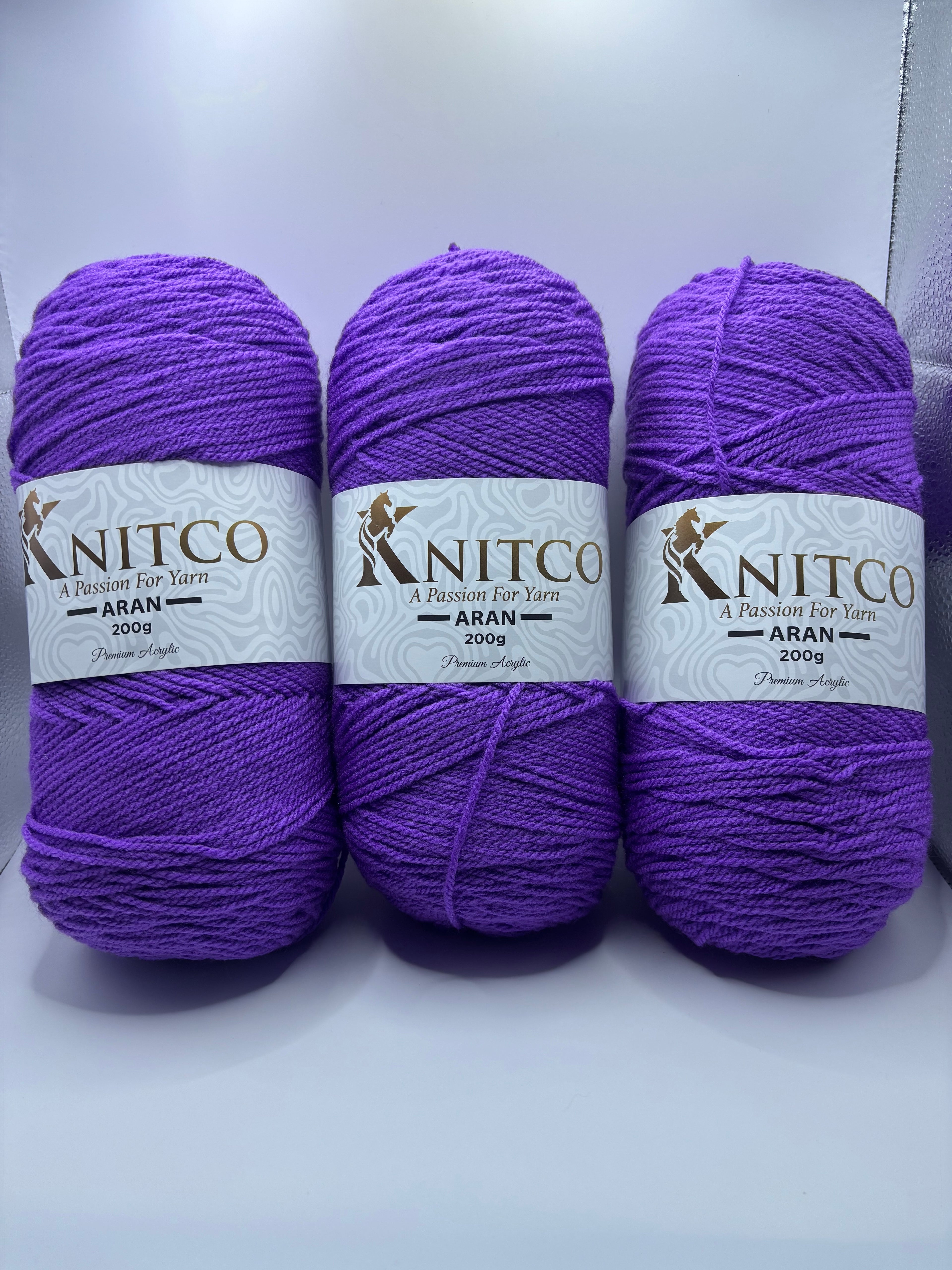 Knitco Premium Aran Yarn - 200g 420mt 100% Acrylic Yarn - Available in 58 Shades