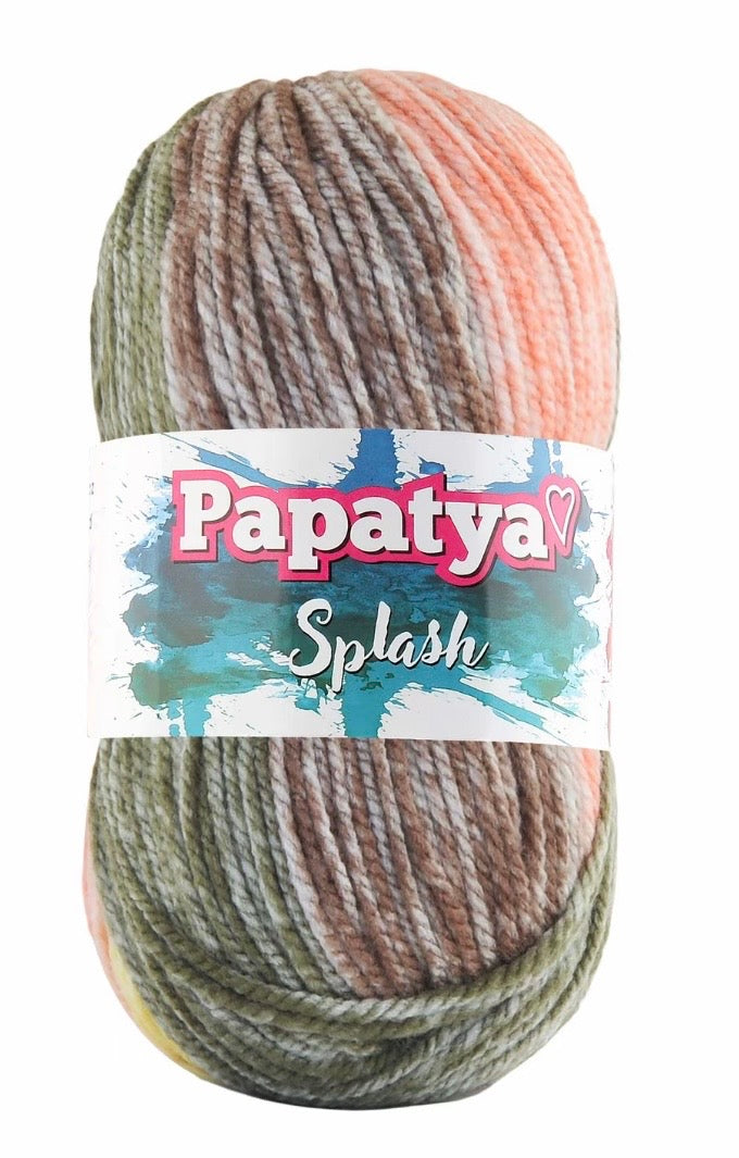 Papatya Splash 5 x 100g 100% Acrylic 185m Chunky yarn