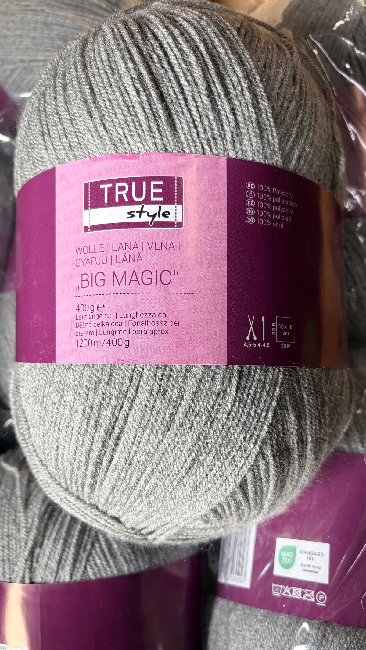 CLEARANCE - True Style 1 x 400g Grey DK Yarn