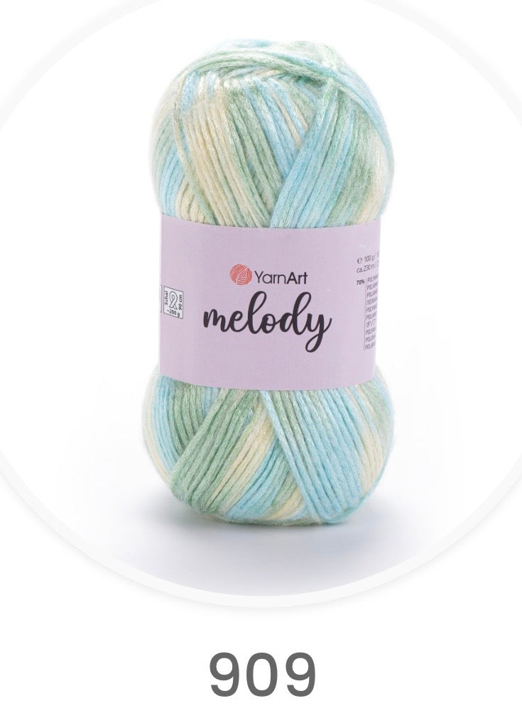 YarnArt Melody-  MELODY, SATIN, METALLIC, SHINY, ARAN 1 x 100G,