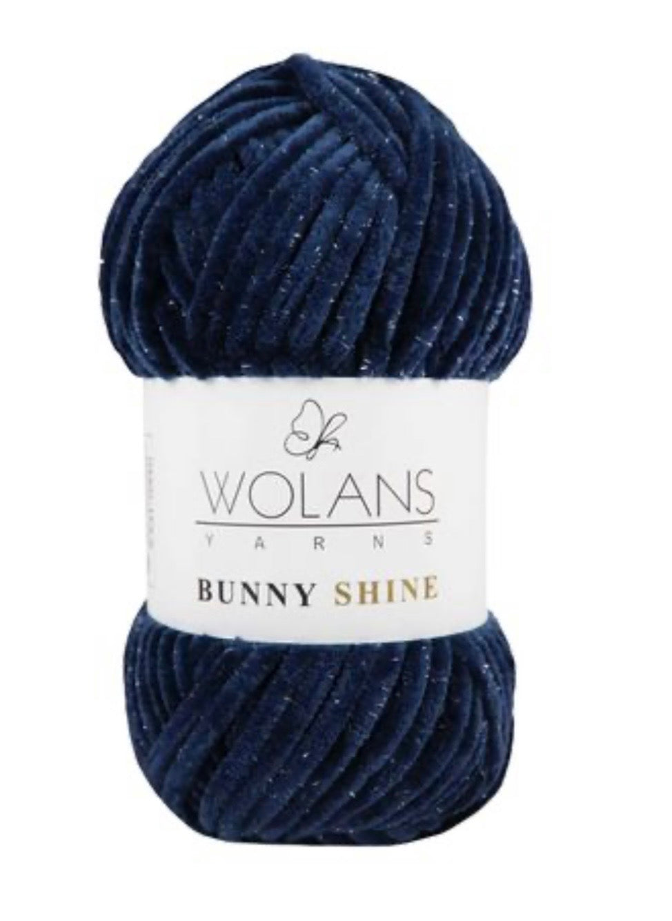Wolans Bunny Shine 1 x 100g soft 100% Polyester Chenille yarn with Silver Glitter