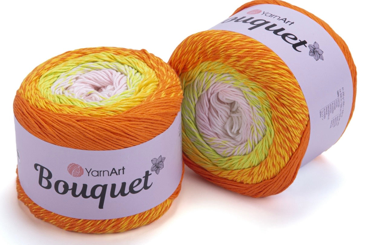 YarnArt Bouquet 100% Cotton DK  Cake 2 x 250g Cakes 500m