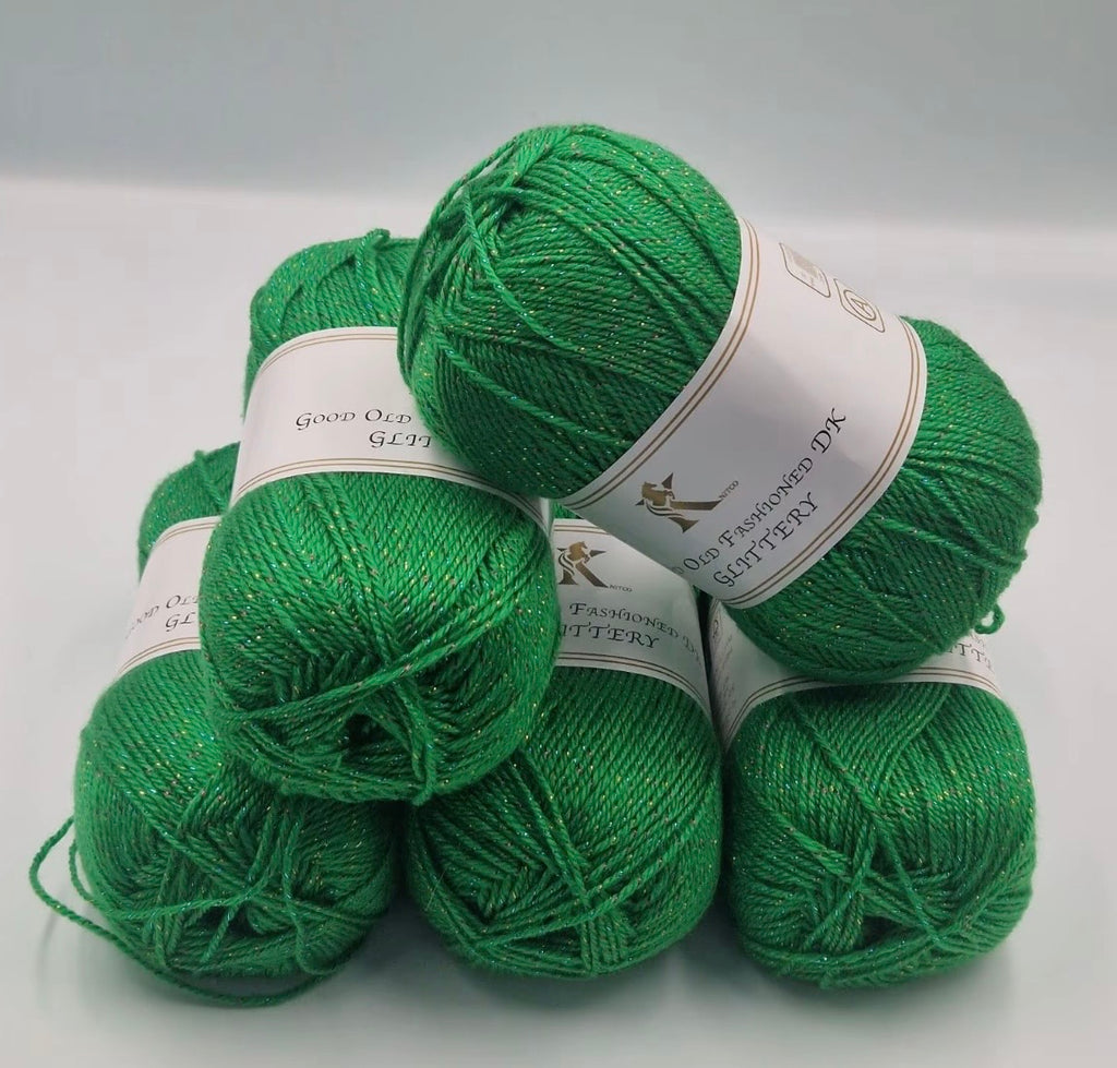 Knitco Good Old Fashioned Glittery DK 5 x 100g - 270m Crochet / Knitting Yarn 95% Acrylic 5% Silk