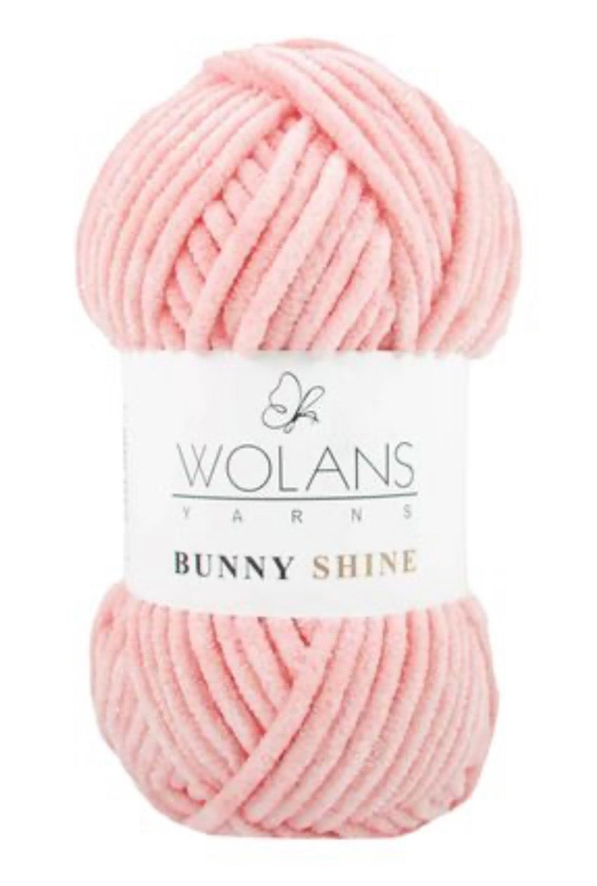Wolans Bunny Shine 1 x 100g soft 100% Polyester Chenille yarn with Silver Glitter