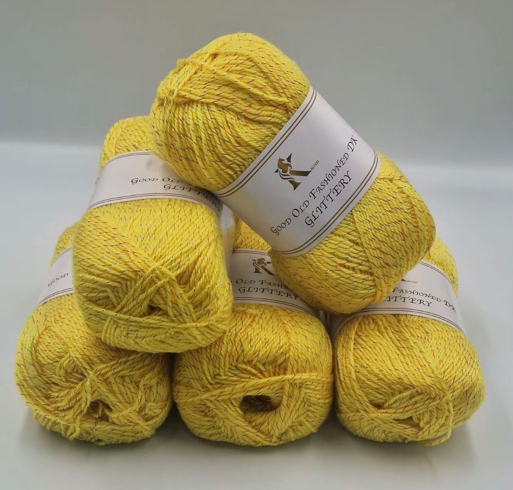 Knitco Good Old Fashioned Glittery DK 5 x 100g - 270m Crochet / Knitting Yarn 95% Acrylic 5% Silk
