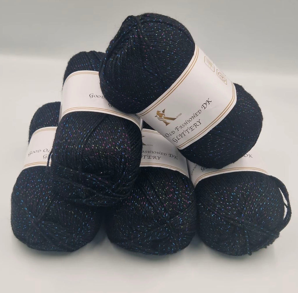Knitco Good Old Fashioned Glittery DK 5 x 100g - 270m Crochet / Knitting Yarn 95% Acrylic 5% Silk
