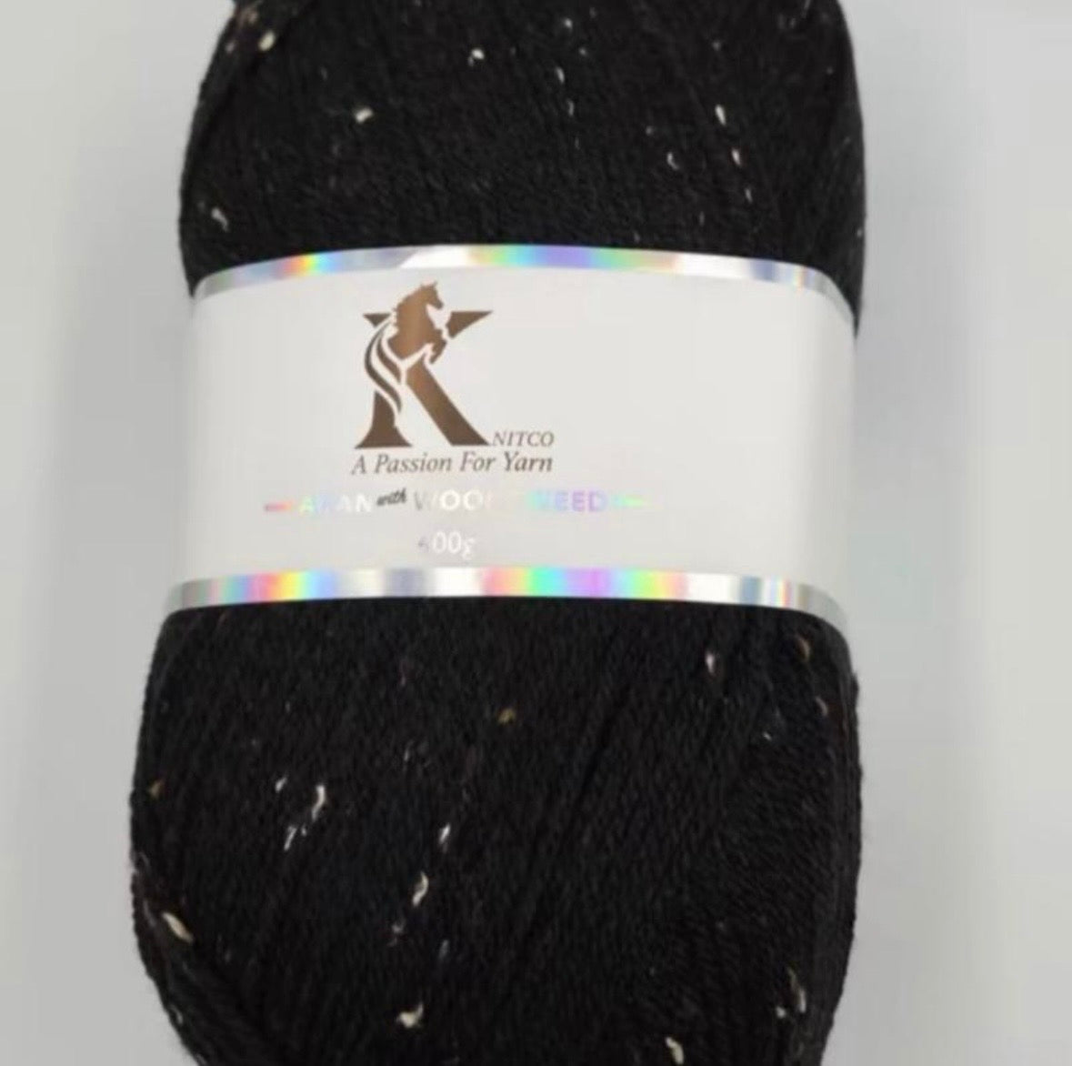 Knitco Aran acrylic & Wool Tweed - 400g Balls with 840mt of Yarn in Various Colors for Knitting Projects