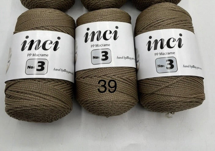 INCI PP Macrame Cord No.3 Size - 1 x 100g Rolls