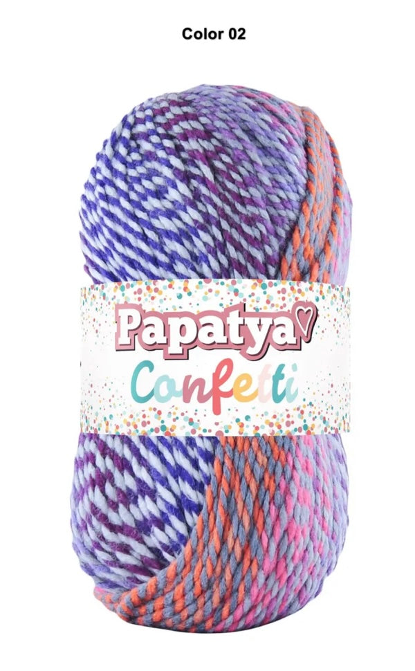 Papatya Confetti 5x100g 185m Aran Crochet / Knitting Yarn